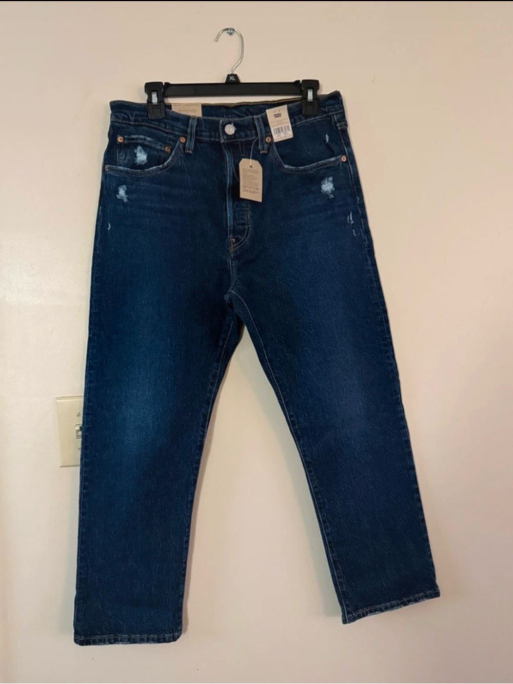 Women’s Levi’s 501 Blue Denim High-Rise Straight Leg Crop Jeans Size 31